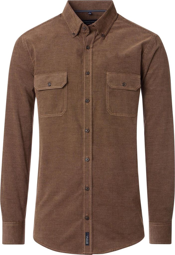 CASAMODA Herren Hemdjacke Langarm Button-Down Casual Cord Orange L