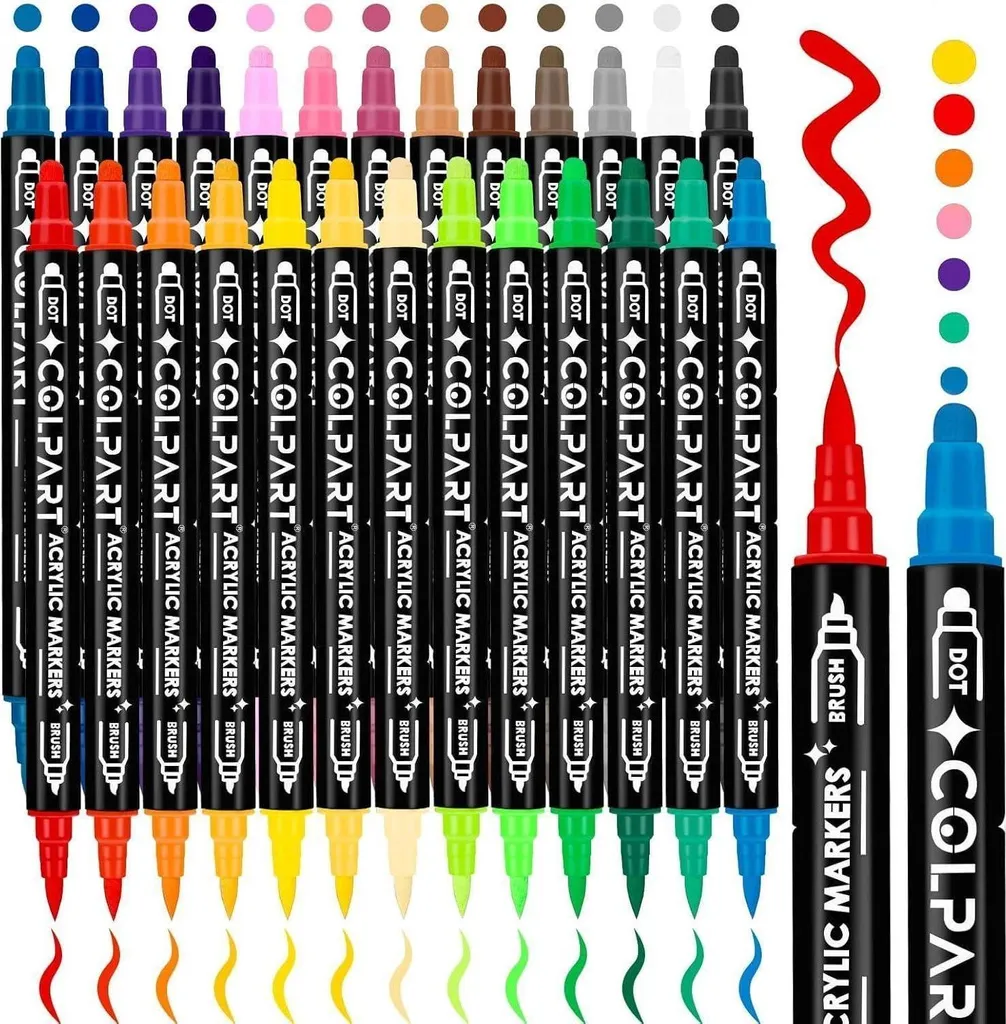 26 Crayons Acryliques Résistants à l'Eau - Feutres Peinture MethodManager