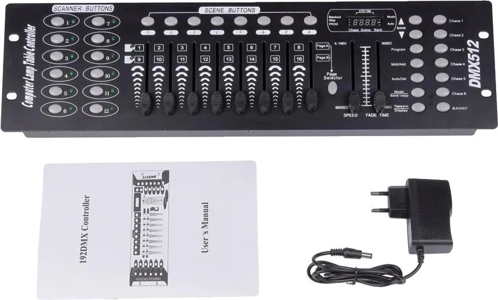 Contrôleur DMX 512 à 192 canaux avec scènes programmables - Noir