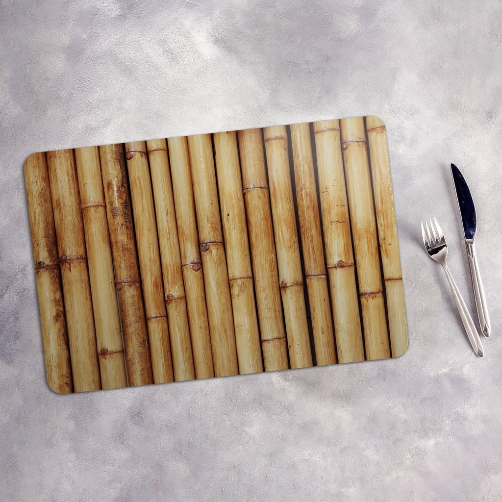 Tischset 4x45x30 cm Platzset Tischmatte Platzmatte Untersetzer - Natürlich Bambus Zaun