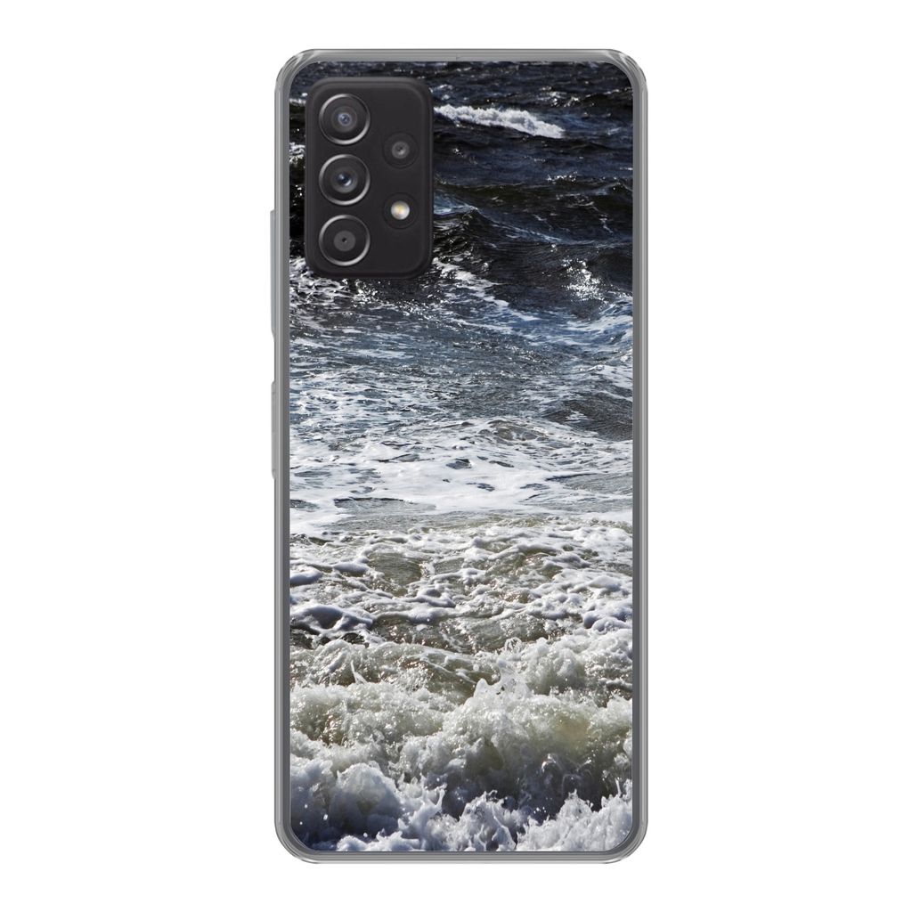 MuchoWow Handyhülle Schutzhülle Hülle für Samsung Galaxy A33 5G Nordsee - Wasser - Wellen Silikon Softcase Handy Hülle - Kartenhalter