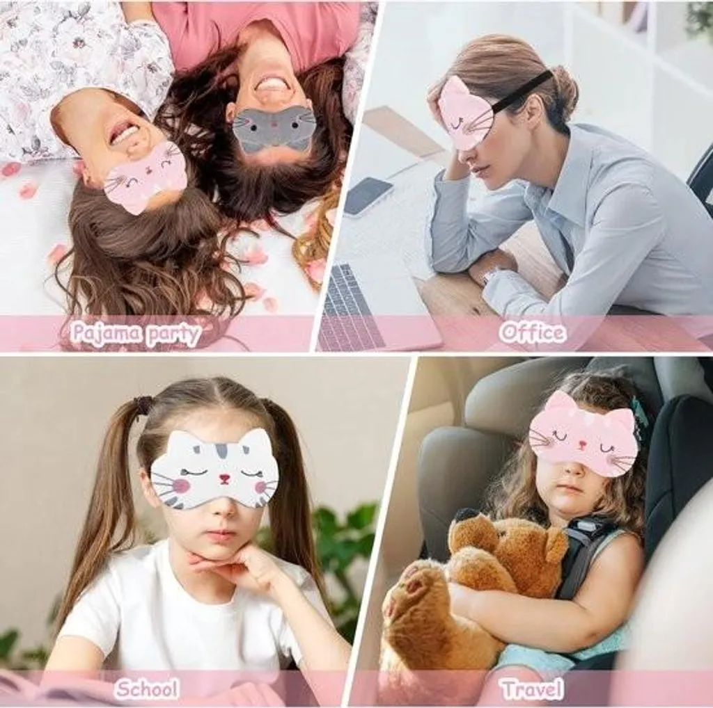 Dormir partout avec le masque de sommeil enfant chat - Solution 3 pièces - 3