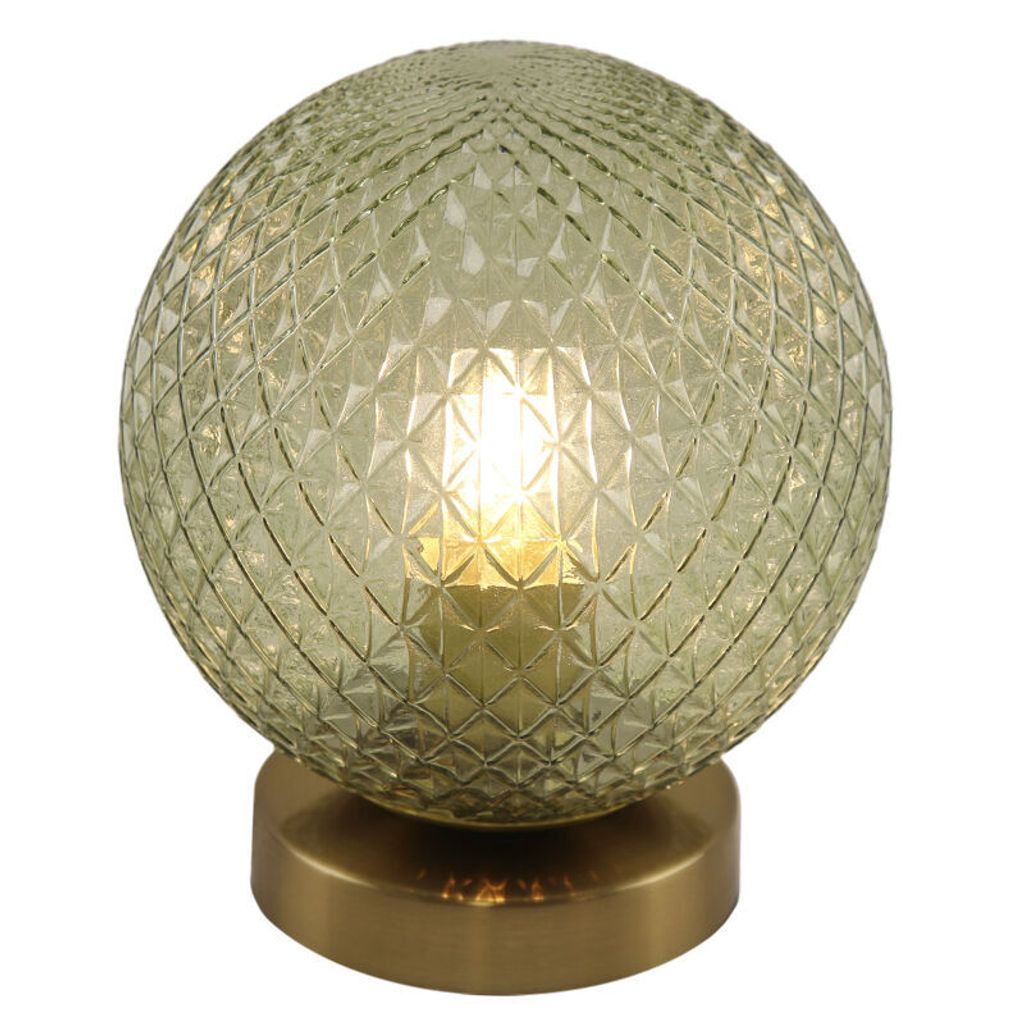 Olucia - JOHNSON - Tischlampe - Grün / Messing