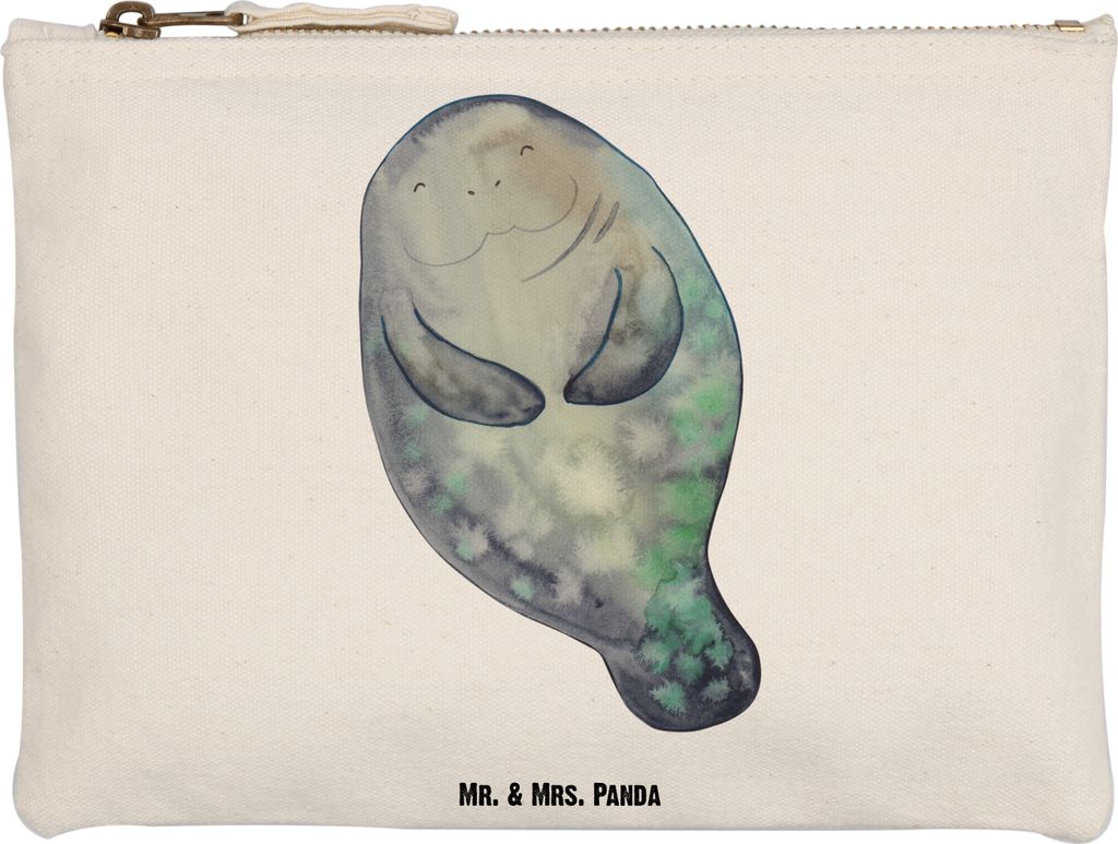 Mr. & Mrs. Panda Pouch Seekuh Happy Grösse XL Große - Weiß - Geschenk, Kulturtasche, kosmetiktäschchen, Selbstliebe, Respekt, Neustart, Freundi...