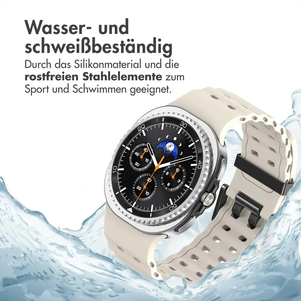 imoshion Ocean Banda in silicone per Samsung Galaxy Watch 8 (40/44 mm) / Classic (46 mm) - Starlight - 6