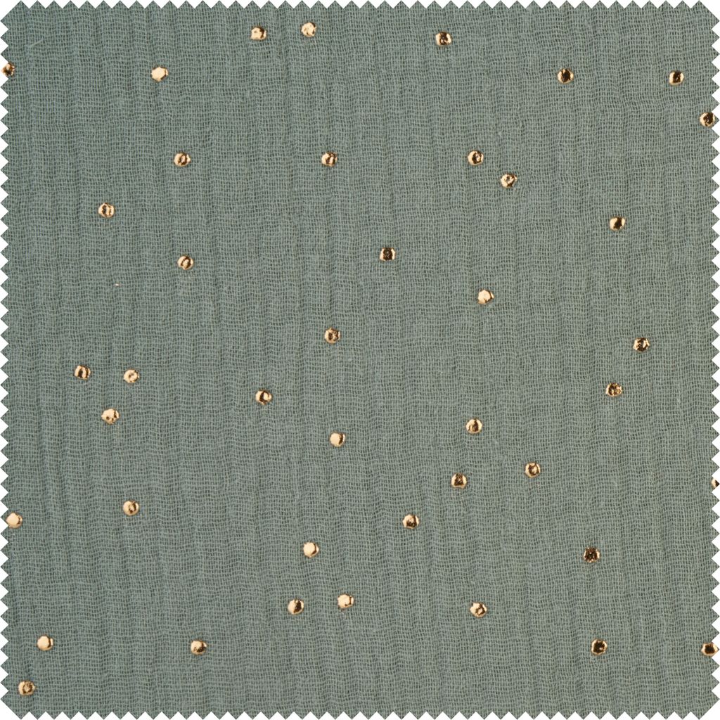Musselin Baumwoll-Stoff "Goldene Punkte", B 130 cm, Produktbild 