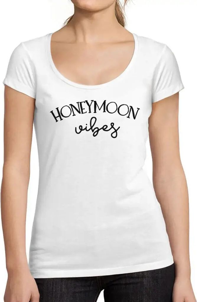 Damen Grafik T-Shirt Flitterwochen-Vibes – Honeymoon Vibes – Öko-Verantwortlich Vintage Jahrgang Kurzarm Lustige Druck Geburtstag Geschenk Frau