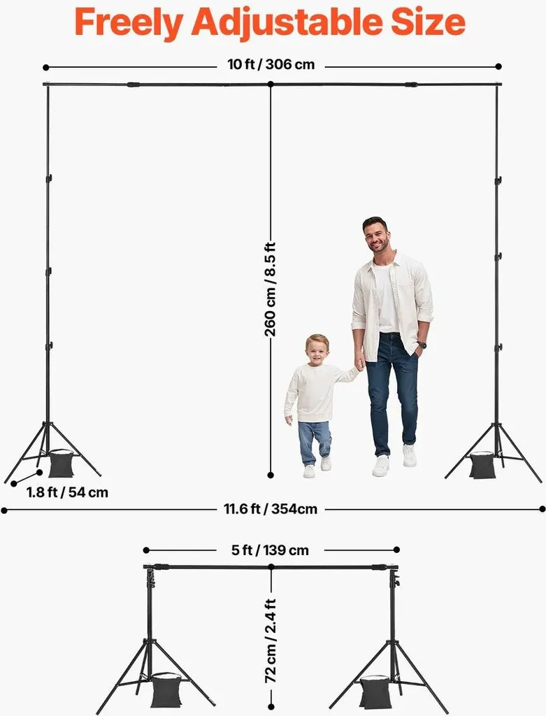 Kit de fond de scène stable à 2 trépieds pour éliminer les plis de fond - 3