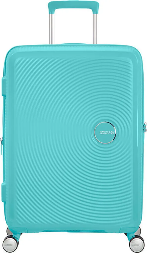 Valise rigide extensible American Tourister 71L à 81L bleu lagon