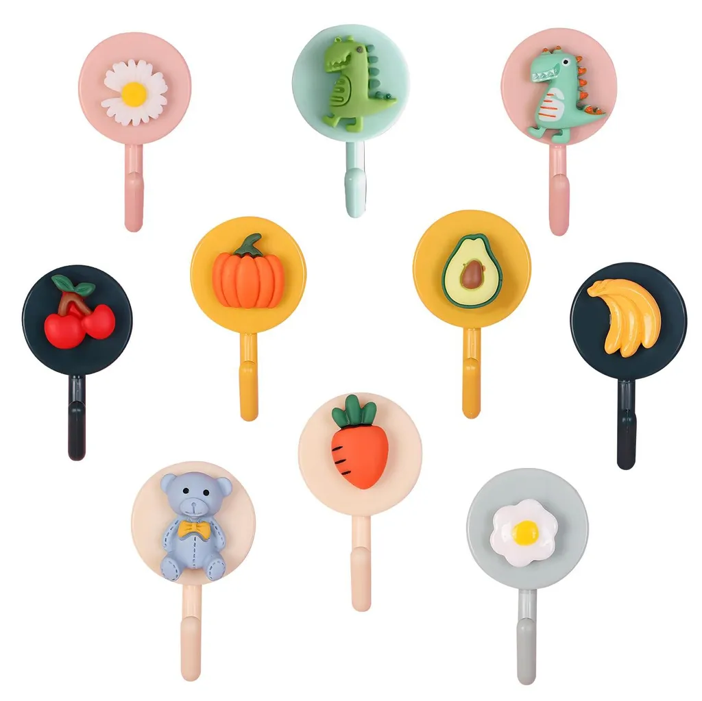 Crochets pour serviettes enfants : set de 10 fixations murales cuisine