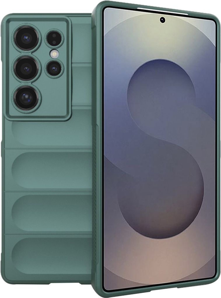 Techsuit Magic Shield Silikon Back Cover Hlle fr Samsung Galaxy S25 Ultra - Grn