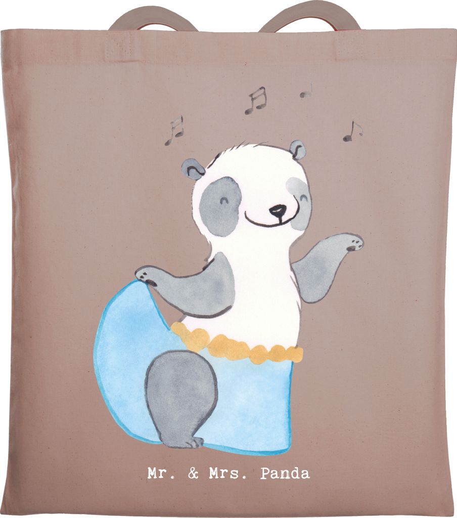 Mr. & Mrs. Panda Tote Bag Panda Bauchtanz - Braun Pastell - Geschenk, Tanzen, Tasche, Jutetasche, Shopping, Jutebeutel, Baumwolltasche, Orientalisc...