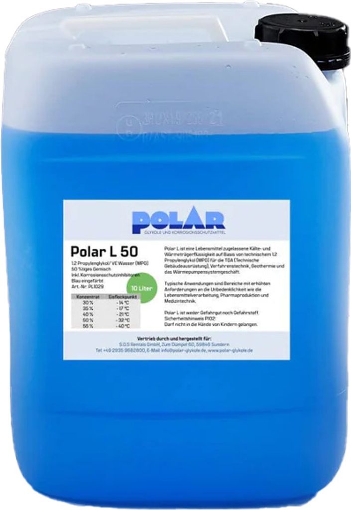 Polar L-MPG Glykol Frostschutzmittel, Propylenglykol 50% Gemisch 10 Liter