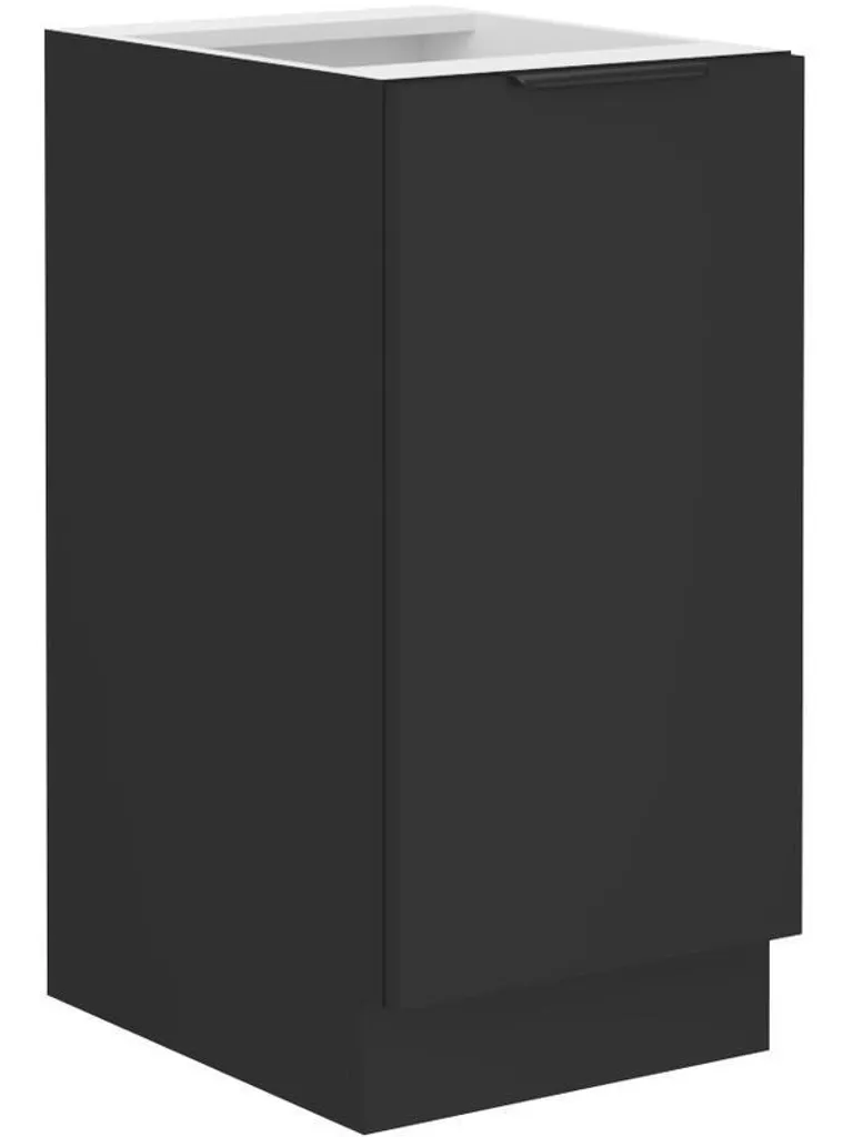 Meuble de rangement bas SAJU noir 40 cm avec porte battante et étagère