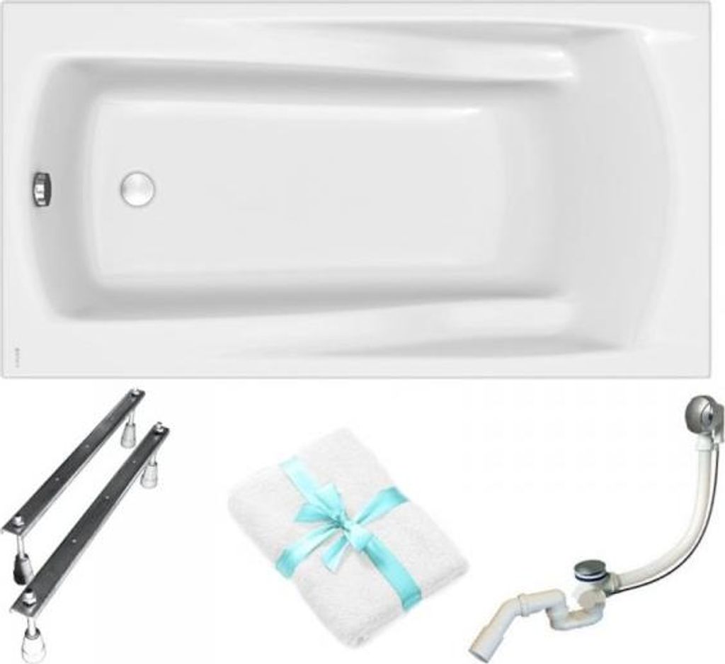 Cersanit | Badewanne - Wanne Rechteckig Zen - 160x85 Cm - Acryl - Siphon Und Füße - Einbau Badewanne