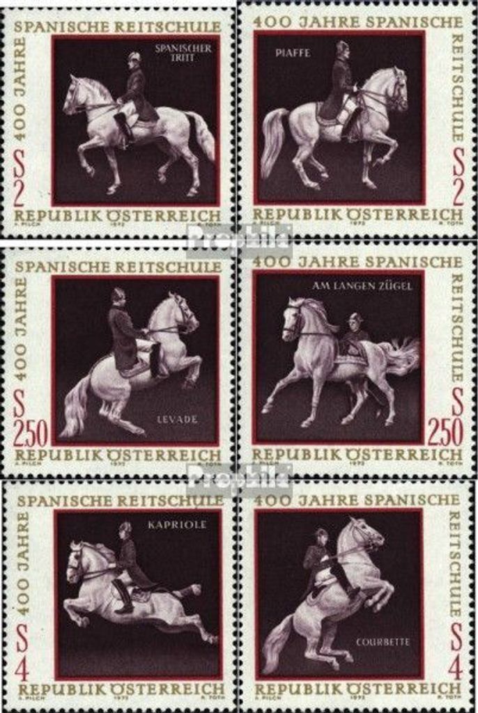 Briefmarken Österreich 1972 Mi 1395-1400 (kompl.Ausg.) postfrisch Span. Reitschule