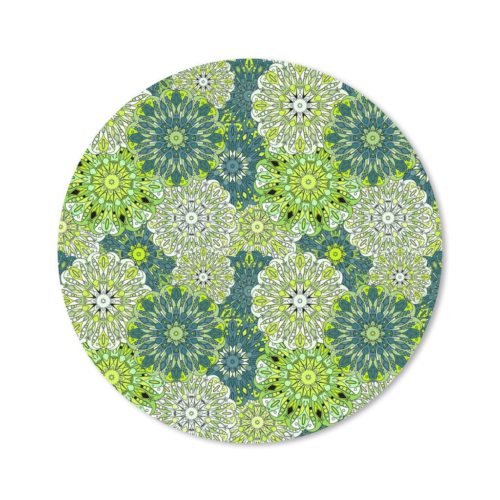 MuchoWow Mauspad Mousepad Mandala - Limette - Grün - Muster 50x50 cm - Mousepads - Maus Mat - Pad - Mausunterlage - Vinyl