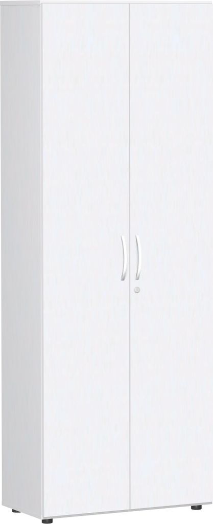Geramöbel Flügeltürenschrank mit Standfüßen, inkl. Türdämpfer, abschließbar, 800x420x2160, Weiß/Weiß, S-386100-WW