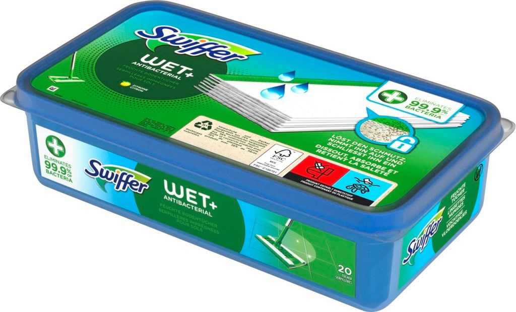 Vlhčené ubrousky Swiffer v balení po 20 ks Antibakteriální Obrázek produktu 