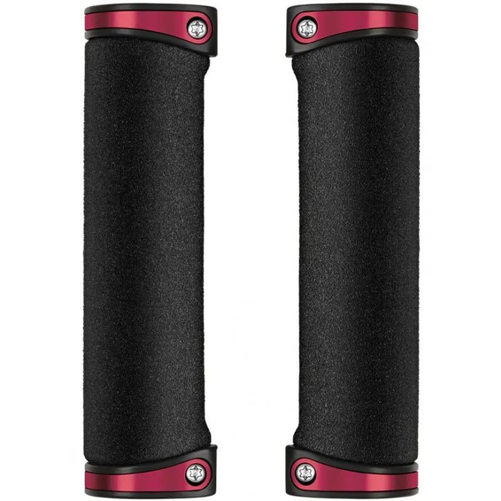 Poignées Cobalt 130 mm Crankbrothers Noir-Rouge avec Grip Antidérapant