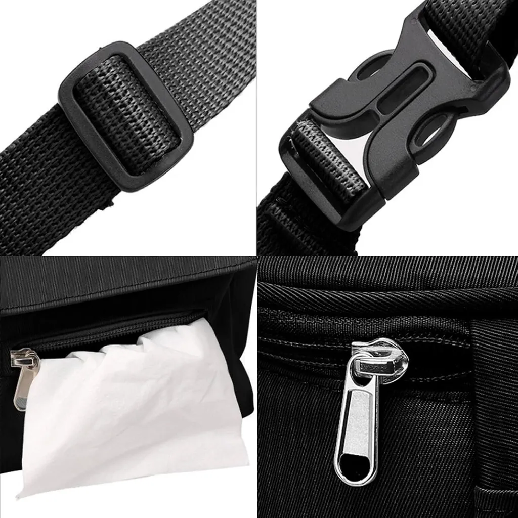 Organisateur de Poussette Noir - Sac à Langer Compact Multi-Rangements