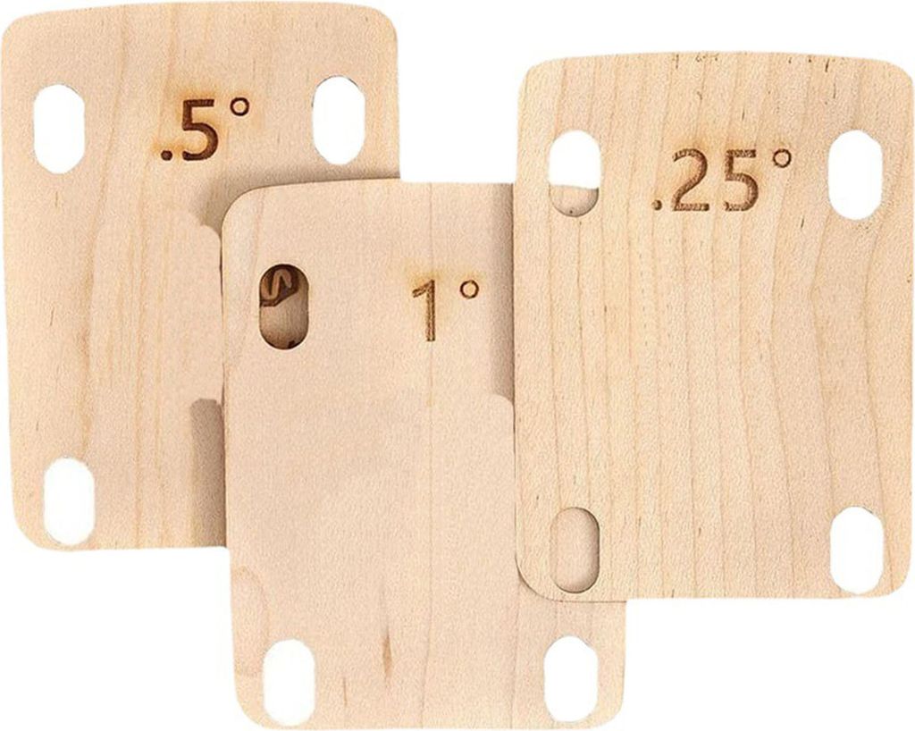 3-teilige Gitarrenhalsscheiben, Halsplatte aus Massivholz zur Anschraub-Halsbefestigung, 0,25/0,5/1 Grad, Gitarrenhalsplattenwerkzeug zur Reparatur...