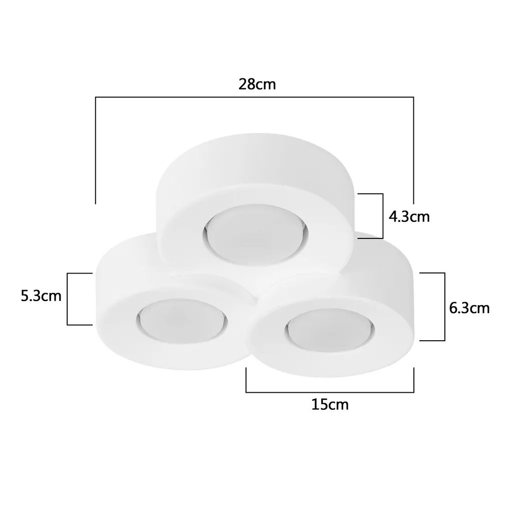Plafoniera Moderna ZMH Bianca 3 Fiamme GX53 - Illuminazione Design - 2