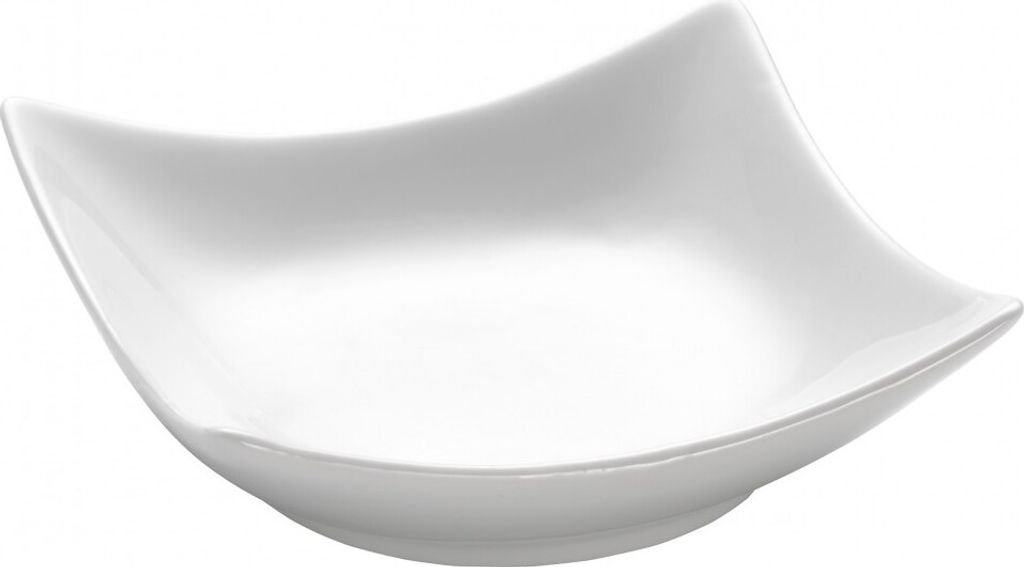 Maxwell & Williams Square Dipschale Wave, Schale, Schälchen, Snackschale, Porzellan, Weiß, 10 cm, AA2256