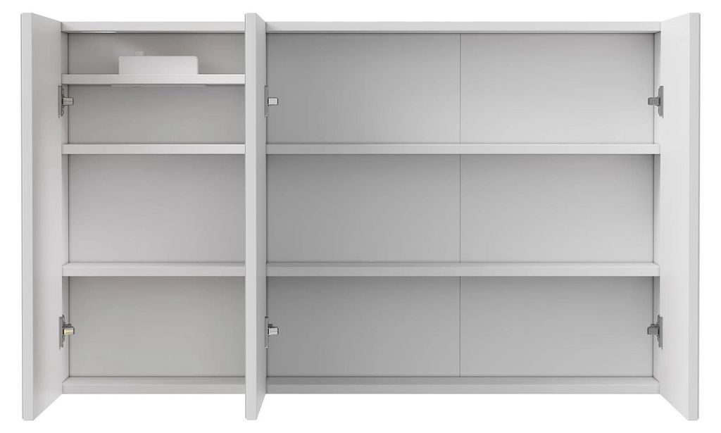 Badezimmerspiegelschrank - LED Spiegelschrank - Antibeschlag, 3 Türen, dimmbares Licht mit 3 Farbtemperaturen, höhenverstellbare Böden, EU-Steck...