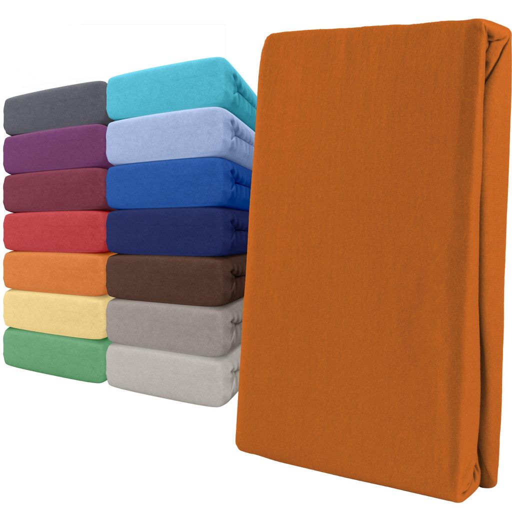 Spannbettlaken Wasserbett Jersey 180x200-200x220 cm Orange Produktbild 