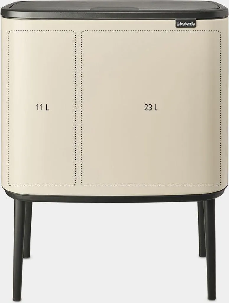 Brabantia Bo Touch Bin 3x11L Soft Beige : Poubelle de Tri Sélectif Chic