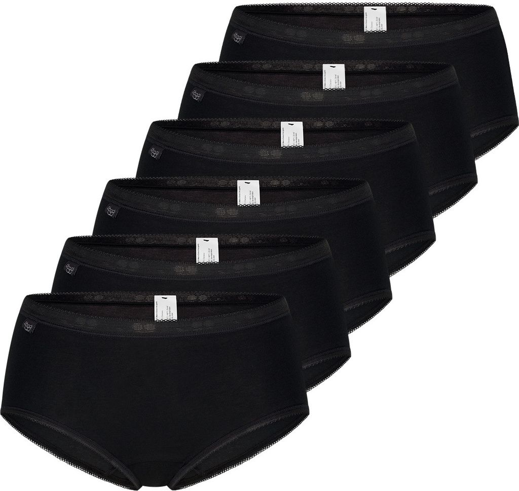 sloggi 6er Pack Basic + Midi Slip Perfekter Sitz, Mit feinen Details, Angenehm auf der Haut
