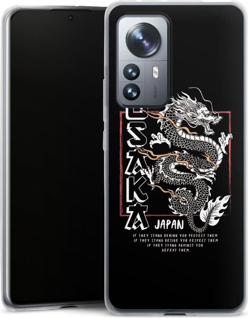 DeinDesign Slim Hülle für Xiaomi 12 Pro 5G Silikon Case Ultra Dünn Handyhülle Drache Japan Meer