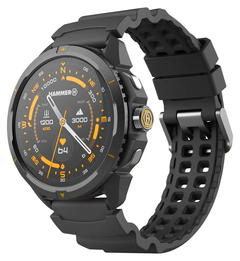 Montre Intelligente Sport Hammer Watch 2 avec Écran AMOLED et GPS Noir