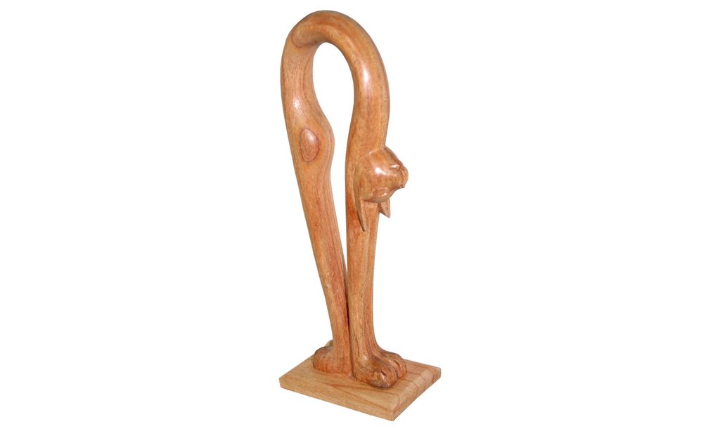 Dekoartikel Sportkatze, Design 3, geschnitzt