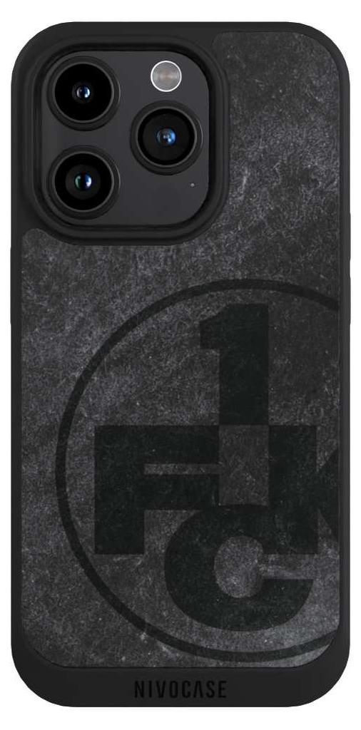 NIVOCASE Handyhülle für Apple iPhone 15 Pro Hülle NIVOpure Case Schwarz 1. FC Kaiserslautern 1. FCK Beton