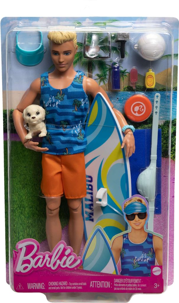 Bambola Barbie Ken surfista e accessori Immagine del prodotto 