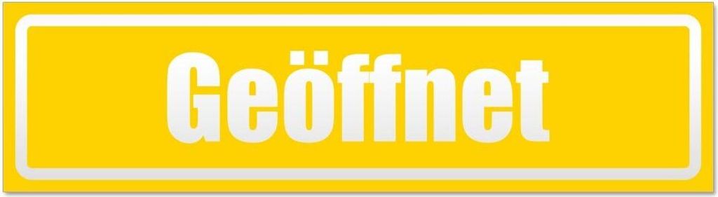 Kiwistar - Autoaufkleber - Gelb - 60 x 16 cm - Geöffnet invertiert - Hinweis Aufkleber Sticker für Auto, Kfz, Fahrrad, PKW, LKW