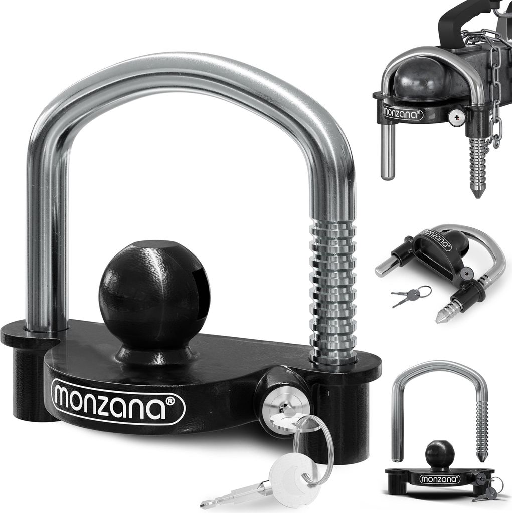 MONZANA® Antivol noir verrou d’attelage de remorque Image du produit 