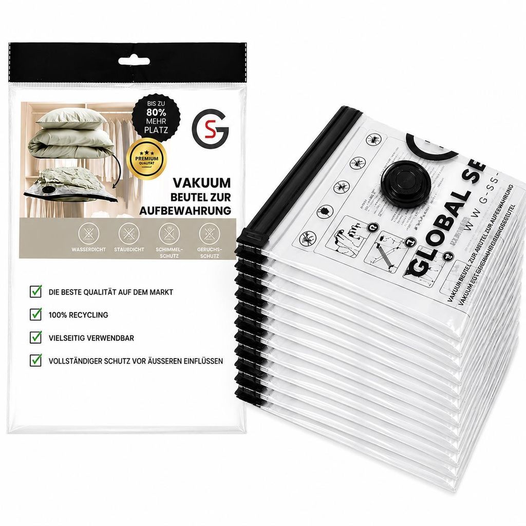10x Vakuumbeutel 40 x 50 cm Kleiderbeutel Vakuumbeutel für Kleidung Bettwäsche Vacuum Bags