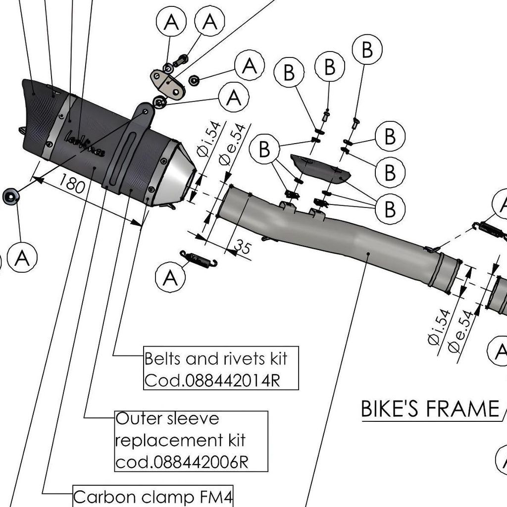 Auspuffrohr LeoVince Auspuff-Ersatzteil Verbindungsrohr, links und rechts