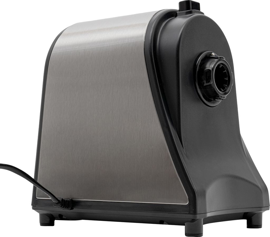 A product shot of an electric grater/shredder on a white background.