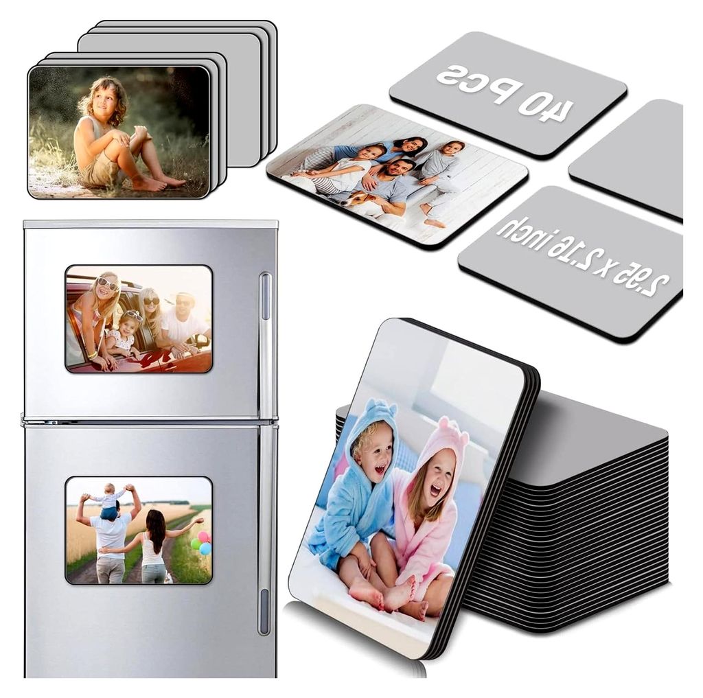 40 Stück Sublimationsmagnet Rohlinge, 5,5 cm x 7,5 cm Personalisierbare Kühlschrankmagnet Aufkleber für DIY Küche Mikrowelle Büro Wand Tür De...