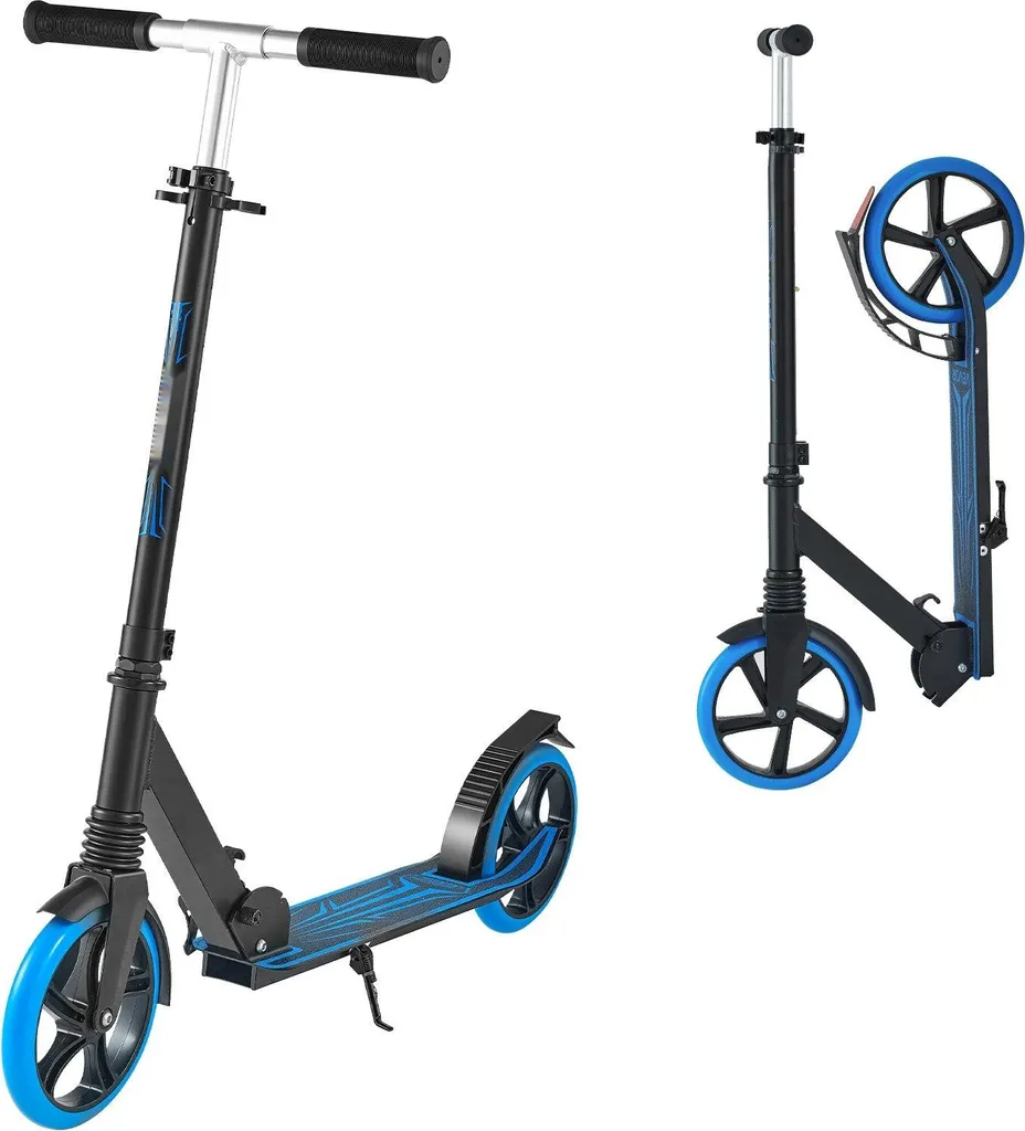Trottinette urbaine 2 roues pliable bleue pour enfants dès 8 ans