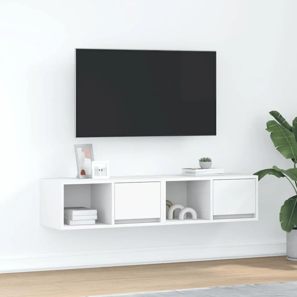 SYFAX Mobili TV Parete 60x31cm Bianco Multistrato | Offerta Set 2pz