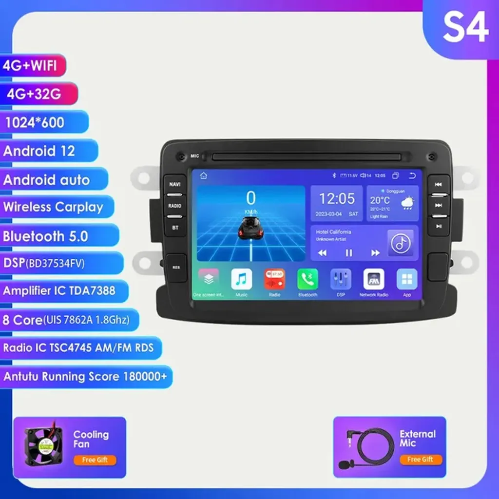 Poste Multimédia GPS Android S4 compatible Dacia Renault 8-Core 4G - 2