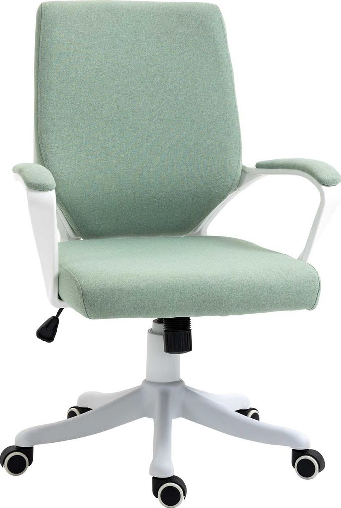 Fortuna Lai Bürostuhl Schreibtischstuhl ergonomisch mit Wippenfunktion gepolstert 360° Drehrollen Polyester Grün 62x69x92-100cm