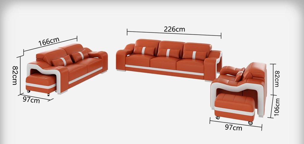 Sofagarnitur 3+1 Sitzer Design Couch Polster Sofas Modern Garnitur Gruppe Set