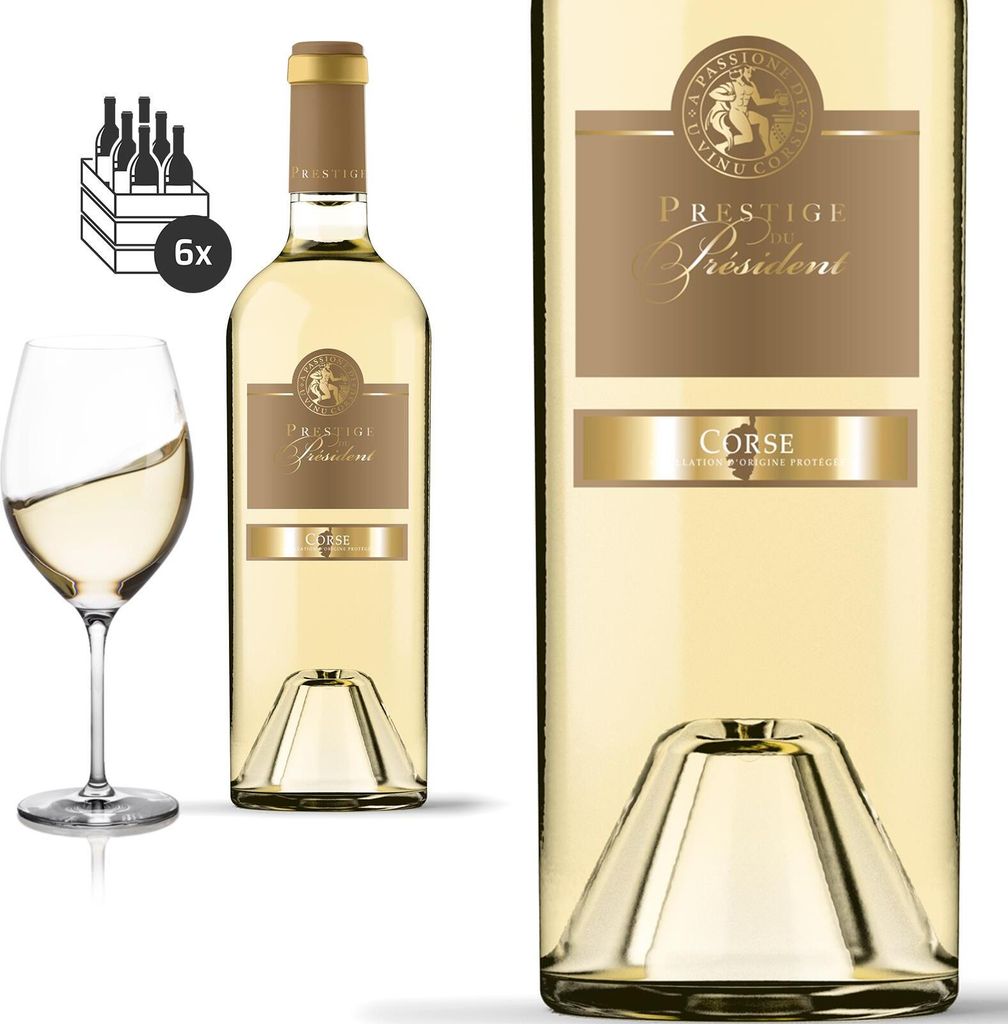 6er Karton 2021 Corse blanc von Prestige du Président - Weißwein