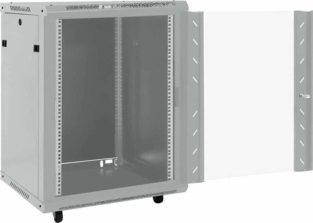 vidaXL Netzwerkschrank mit Speicher Grau 60 x 60 x 80 cm Stahl